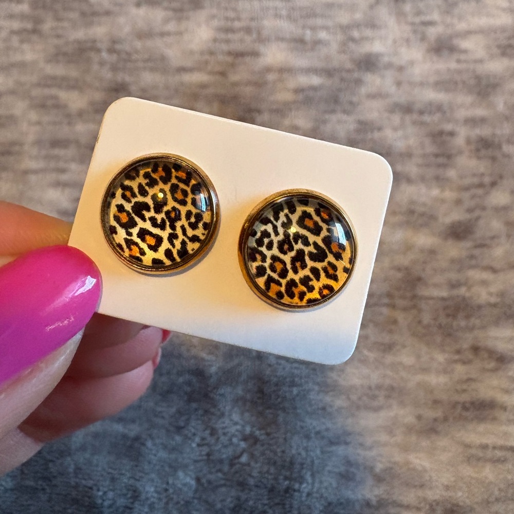 Leopard print earrings